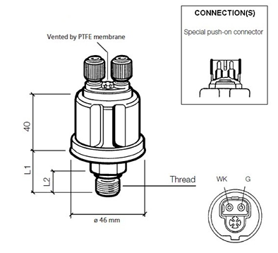 VDO Pressure sender 0-10 Bar